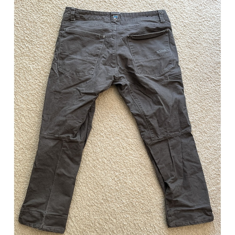 Kuhl Free Rydr Gray Canvas Hiking Pants Mens 35x28